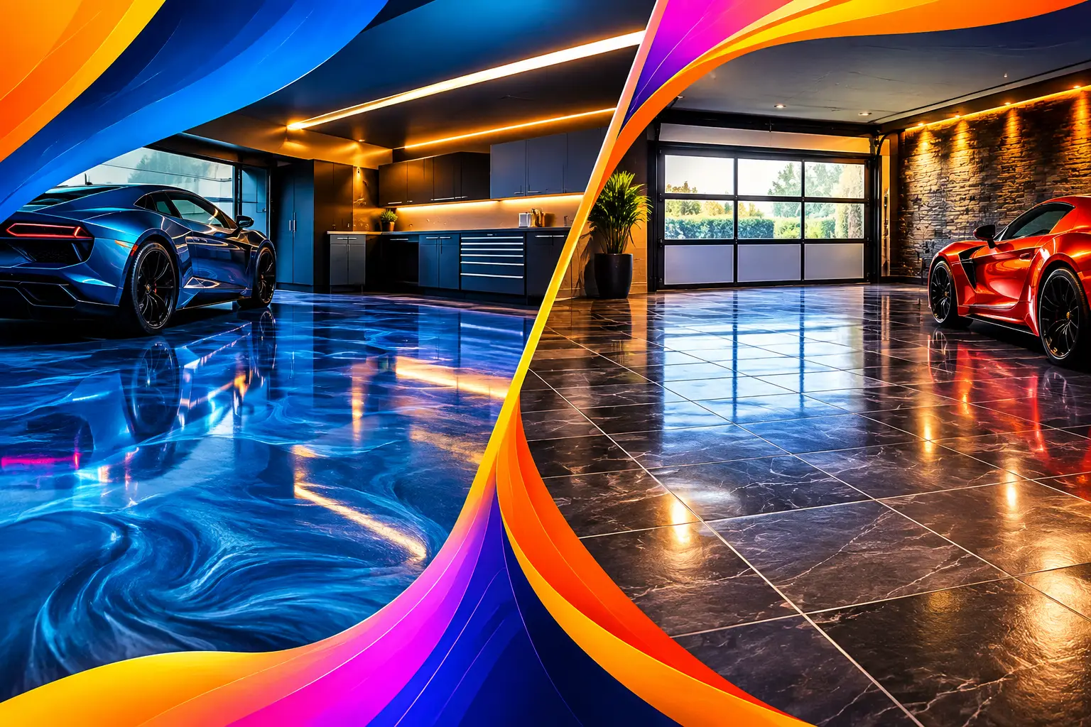 Garage Epoxy or Floor Tiles for a Luxury Finish
