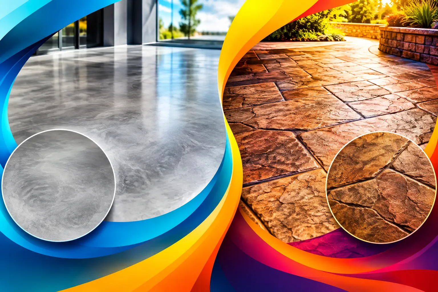 Concrete Overlay Versus Stamped Concrete Compared