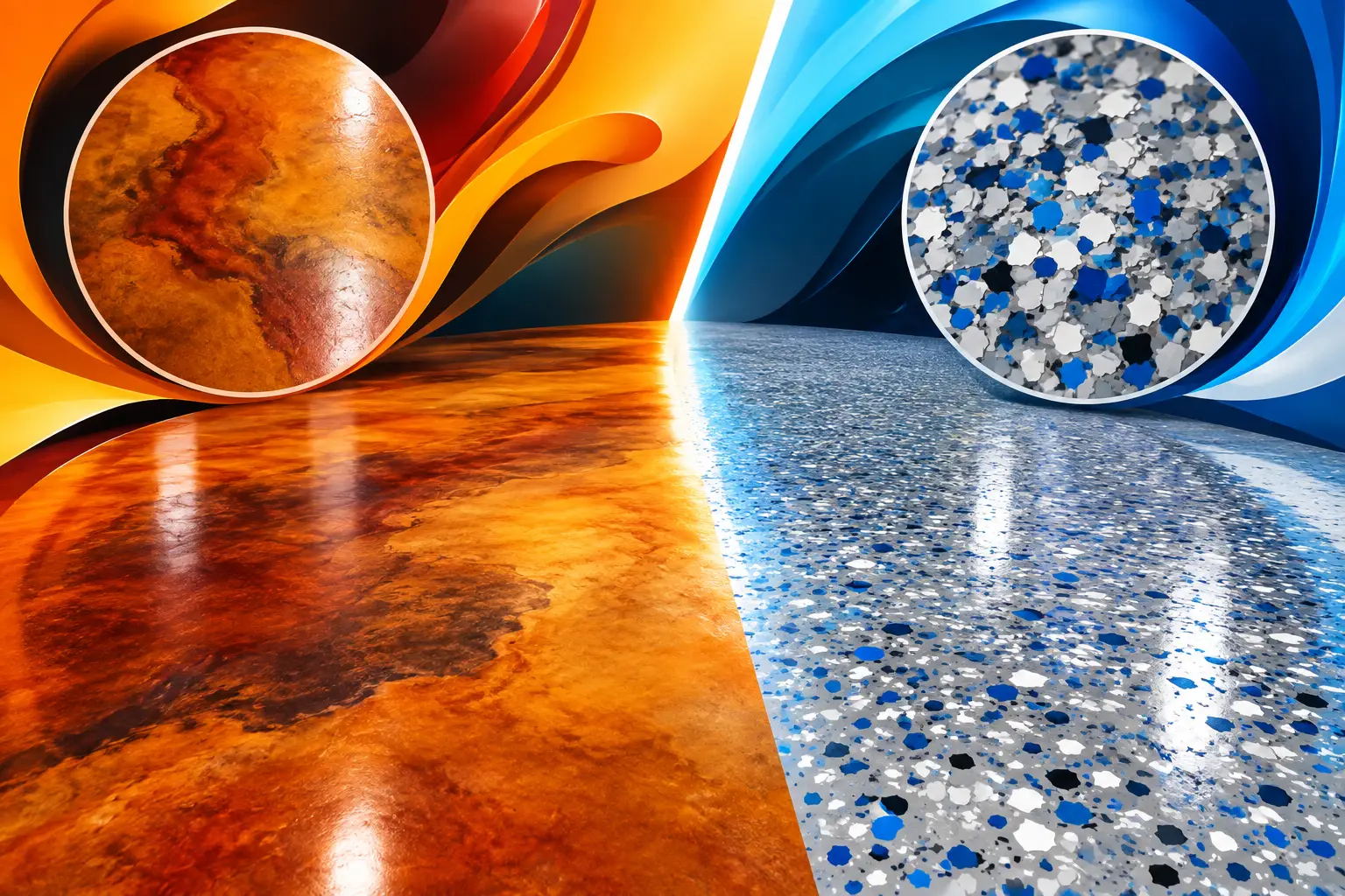 Concrete Stain Versus Flake Coating Compared