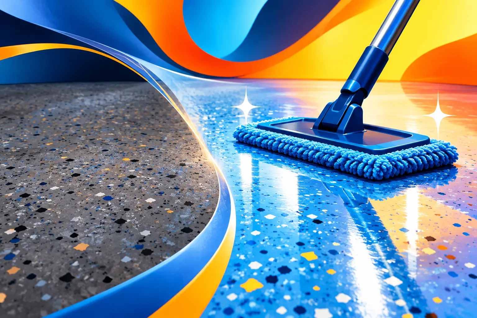 How to Clean Flake Flooring Without Dulling It